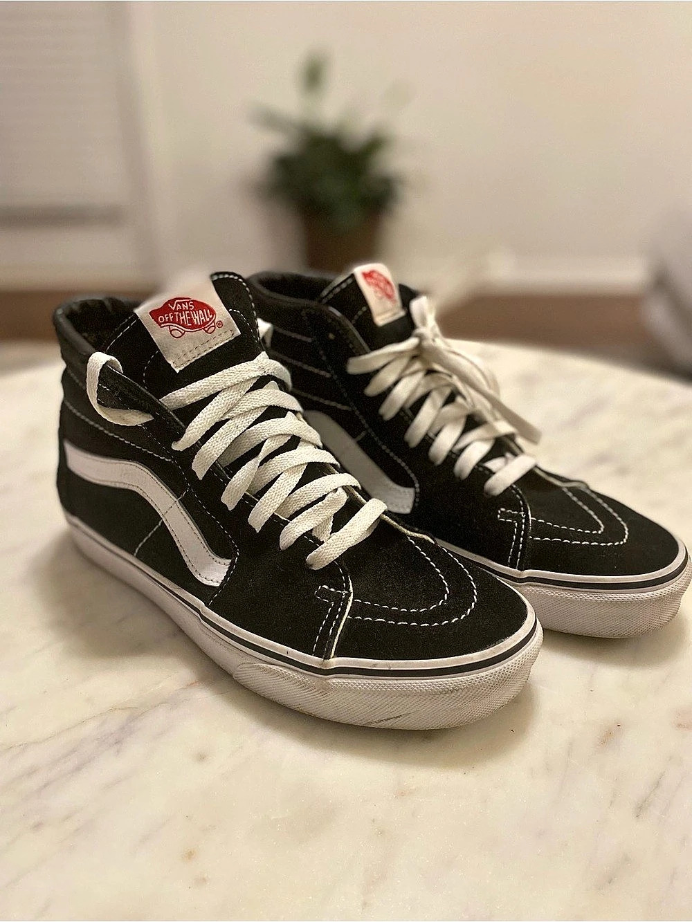 Vans Sk8-Hi High-Top Sneakers Black & White US 6.5